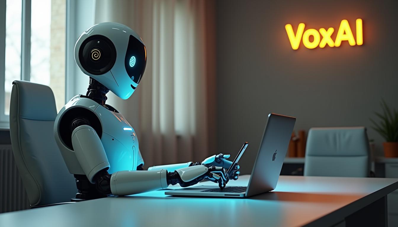 Robot devant un ordinateur